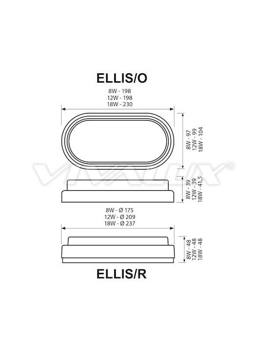 Vivalux Ellis Outdoor Ceiling Flush Mount with Integrated LED in White Color VIV003684