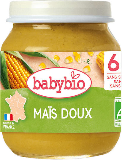 Babybio Fruit-Vegetable Puree with Flavor Sweet Corn 130gr for 6+ Months