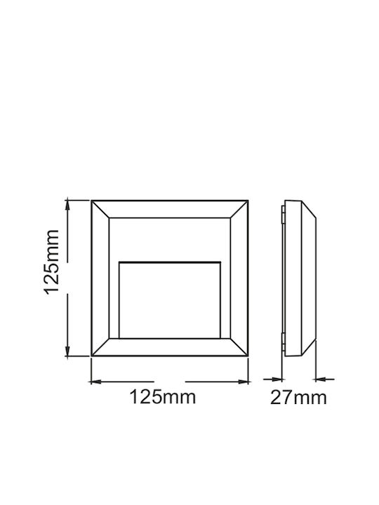Aca Wall-Mounted Outdoor Spot Light LED IP65 2W with Warm White Light 12.5x12.5x12.5εκ.