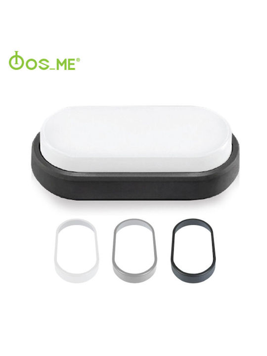 Fos me Wall-Mounted Outdoor Ceiling Light LED IP54 12W with Natural White Light 19.8x3.9x6.6εκ.