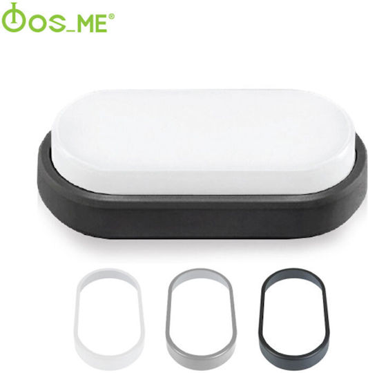 Fos me Επιτοίχια Εξωτερική Πλαφονιέρα LED IP54 12W με Φυσικό Λευκό Φως 19.8x3.9x6.6εκ.