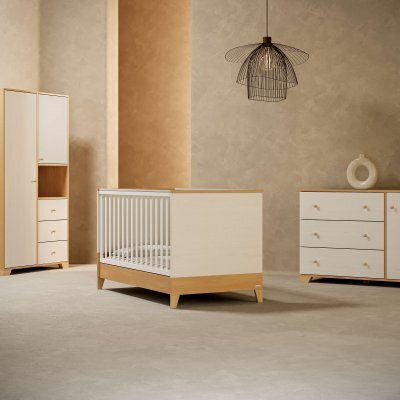 Бебешка гардероб с 3 чекмеджета Бежов 87x50x115см