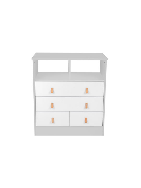 Baby Kommode mit 4 Schubladen Gray 82x48x90cm Baby Kommode mit 4 Schubladen Gray 82x48x90cm