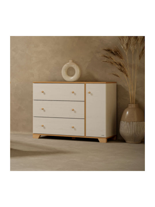 Baby Kommode mit 3 Schubladen Beige 87x50x115cm