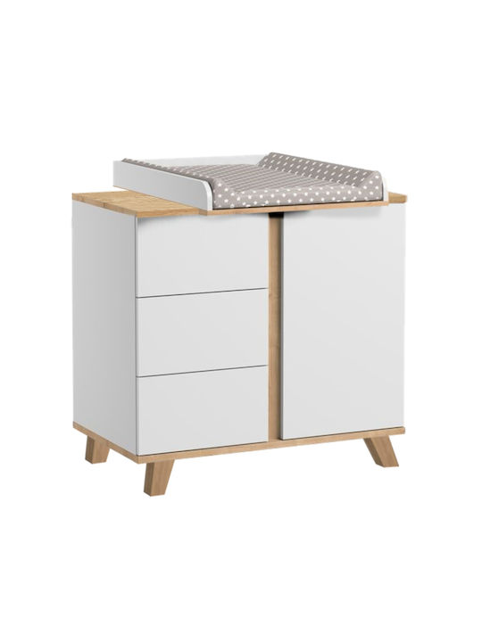 Βρεφική Συρταριέρα με 3 Συρτάρια Cappuccino 90x50x88cm Βρεφική Συρταριέρα με 3 Συρτάρια Cappuccino 90x50x88cm