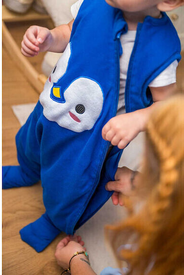 The Gro Company Winter Schlafsack mit Füßen 2.5 Tog Penguin Blue