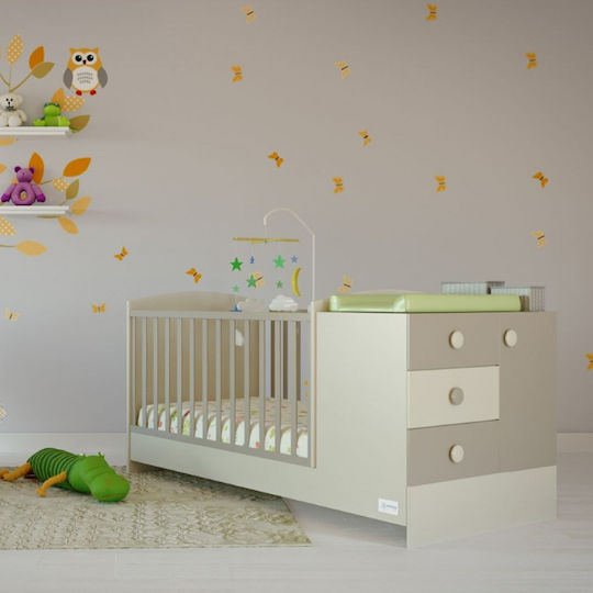 Asterias Bebe Cabriolet Patut Angel Alb/Cappuchino Cu Sertar