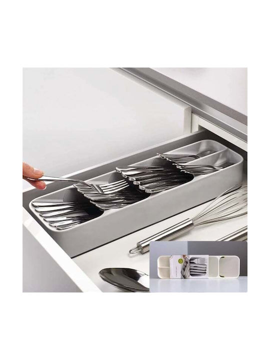 Tăvi Pentru Tacâmuri De Sertar Din Plastic 39.8x11.4x5.8cm Albă