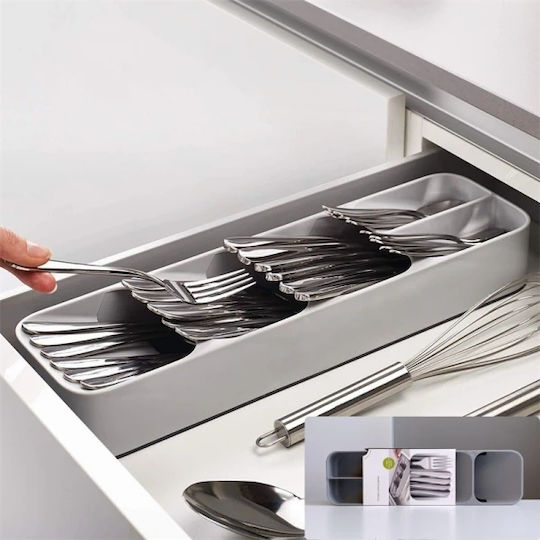 Tăvi Pentru Tacâmuri De Sertar Din Plastic 39.8x11.4x5.8cm Albă