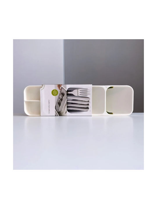 Tăvi Pentru Tacâmuri De Sertar Din Plastic 39.8x11.4x5.8cm Albă