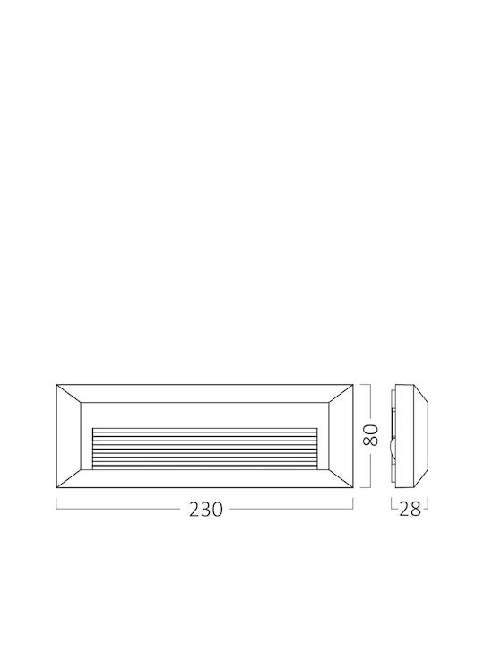 Braytron Επιτοίχιο Εξωτερικό Φωτιστικό LED IP65 3W με Ρυθμιζόμενο Λευκό Φως 23x8εκ.