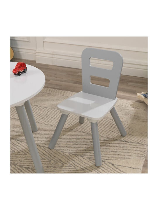 Round Storage Table Σετ Παιδικό Τραπέζι με Καρέκλες από Πλαστικό Γκρι Kidkraft