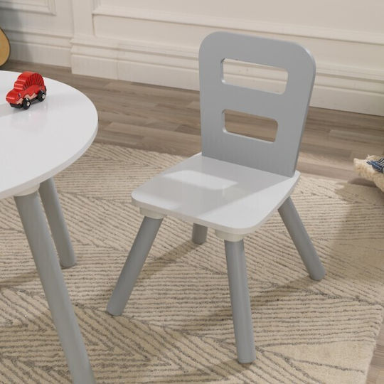 Round Storage Table Kids Table and Chairs Set made of Plastic Gray Kidkraft