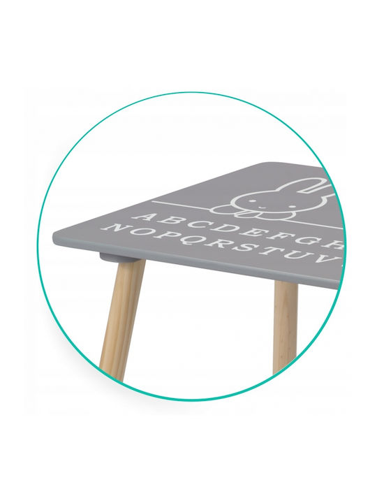 Kids Table and Chairs Set made of Wood Gray Ricokids