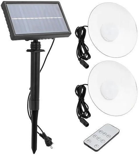 Set of 2 Stake Solar Lights 15W Cold White with Remote Control IP65 18cmx18cmx10cmcm