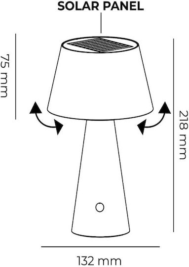 Bot Lighting Επιτραπέζιο Ηλιακό Φωτιστικό 2.6W 500lm με Θερμό Λευκό Φως 3000K 13.2x21.8εκ.