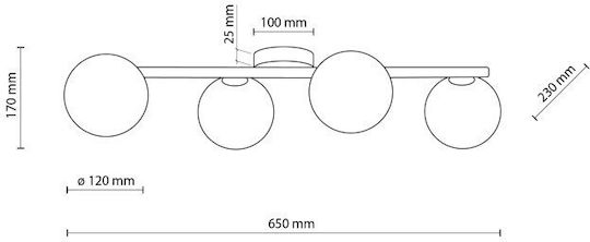 TK Lighting Таванно осветление 65бр Бяла с Фасунга G9