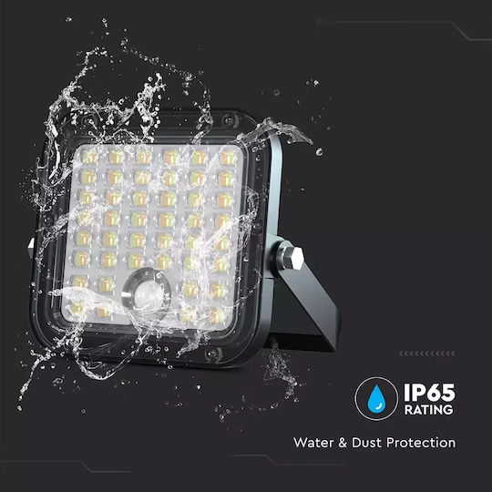 V-TAC Solar Light 10W 1500lm Natural White with Motion Sensor IP65 13.4cmx3.12cmx12.1cmcm
