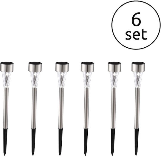 Globo Lighting Set 6 Lămpi Solare de Grădină Felinare Alb Rece 7000K cu Fotocelulă IP44