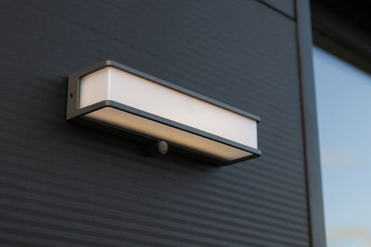 Lutec Doblo Wall Mounted Solar Light 16.5W 1000lm Natural White 4000K with Motion Sensor IP54 35cmx9cmx9.1cmcm