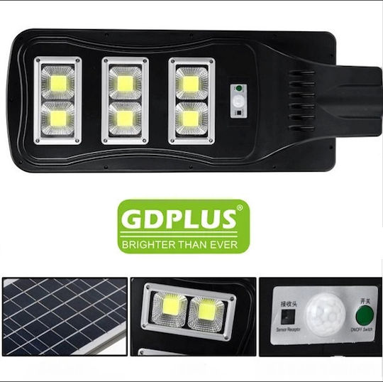 GDPLUS Ηλιακό Φωτιστικό Δρόμου 90W 1700lm Ψυχρό Λευκό 6000K με Αισθητήρα Κίνησης, Φωτοκύτταρο και Τηλεχειριστήριο IP67 57x25x5εκ.