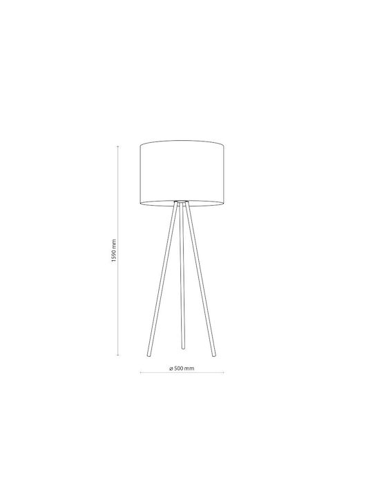 TK Lighting Juta Vintage Floor Lamp H159xW50cm. with Socket for Bulb E27 Brown