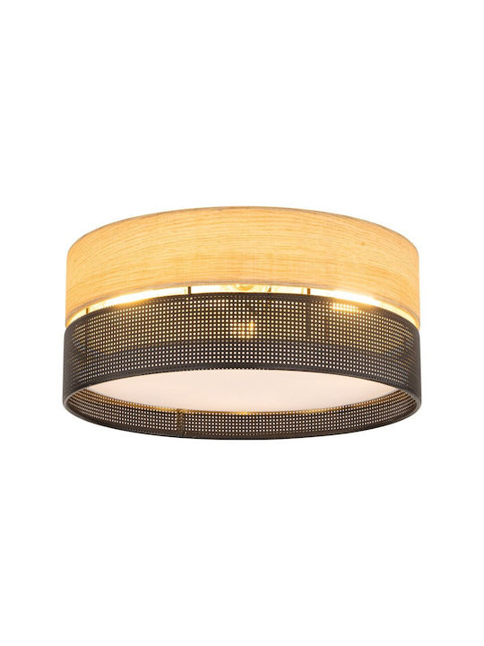 TK Lighting Πλαφονιέρα Οροφής 50εκ. Μαύρη με Ντουί E27