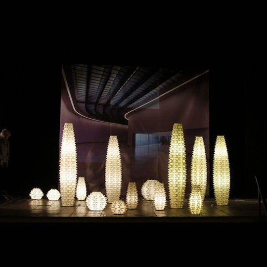Slamp Cactus XXL Флоресцентна Лампа Височина 180xДължина 40см с Цокъл за Крушка E27 Бял-Златист