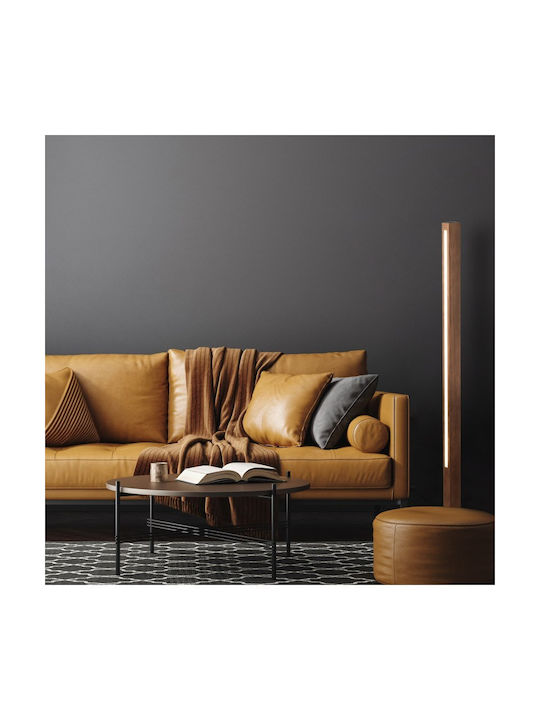 TK Lighting LED Floor Lamp H120xW30cm. with Warm White Light Brown
