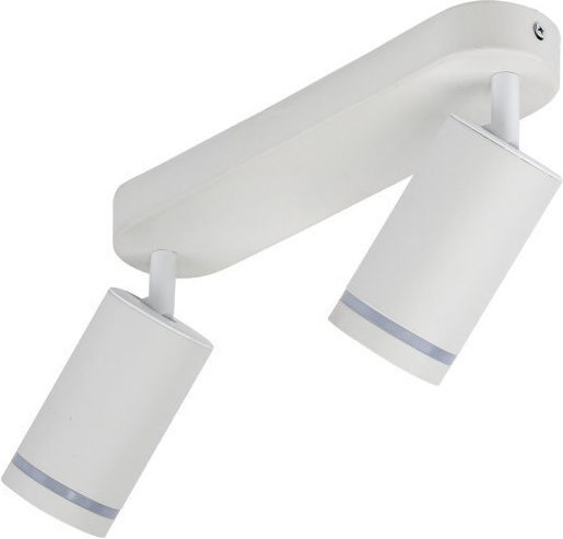 TK Lighting Διπλό Σποτ με Ντουί GU10 σε Λευκό Χρώμα