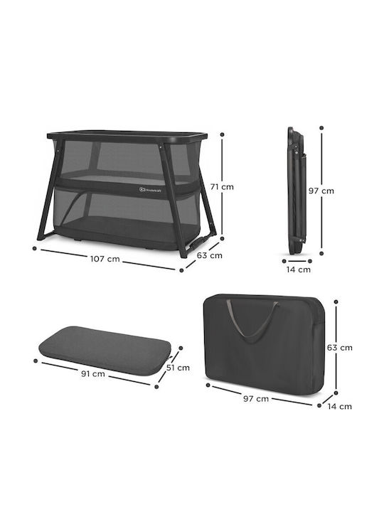 Kinderkraft Cradle Sofi Plus with Mattress and Side Opening Grey