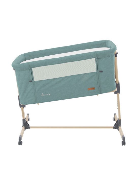 Kikka Boo Cradle Amaris with Mattress, Side Opening, and Wheels Green