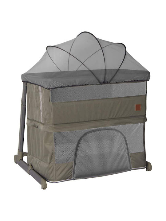 Bebe Stars Wiege Side mit Matratze und Rädern Stone