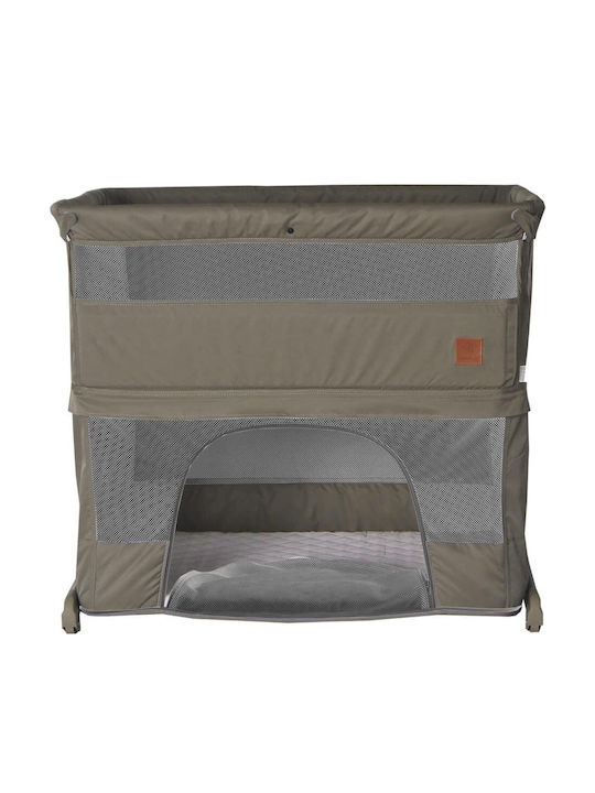 Bebe Stars Wiege Side mit Matratze und Rädern Stone