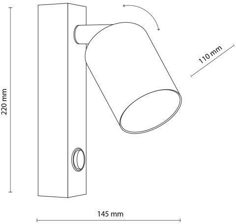 TK Lighting Μονό Σποτ με Ντουί GU10 σε Καφέ Χρώμα