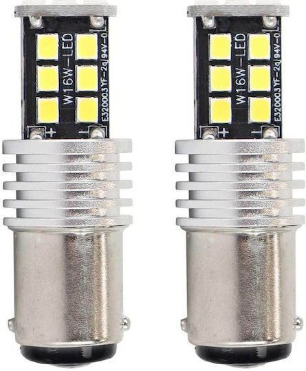 AMiO Λάμπες P21W-BA15S-1156 Canbus LED 6000K Ψυχρό Λευκό 12-24V 7.5W 2τμχ /AM