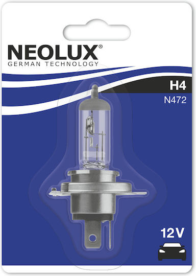 Neolux Lamps Car H4 / P43T Halogen 3200K Warm White 12V 60W 1pcs