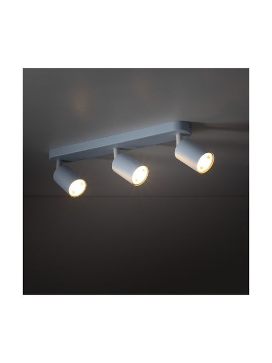 TK Lighting Τριπλό Σποτ με Ντουί GU10 σε Γκρι Χρώμα