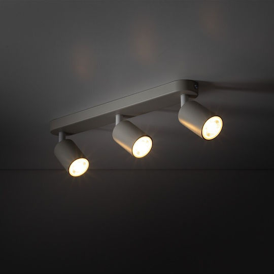TK Lighting Τριπλό Σποτ με Ντουί GU10 σε Γκρι Χρώμα