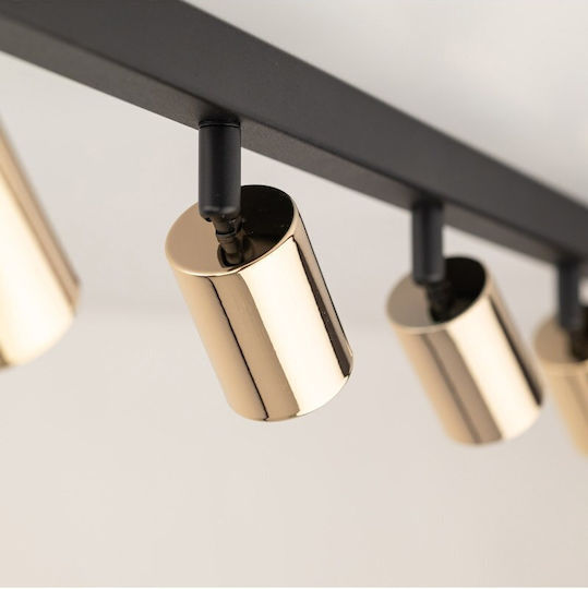 TK Lighting Spot with 8 Lights and with Socket GU10 in Black Color