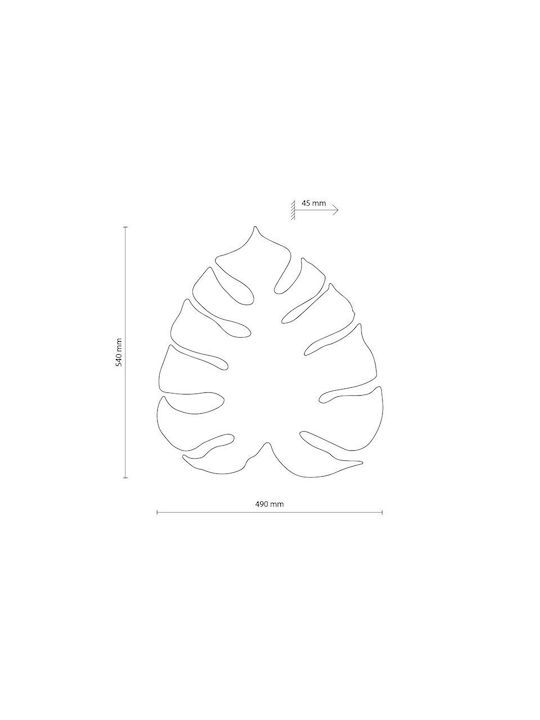 TK Lighting Monstera Φωτιστικό Τοίχου με Ντουί G9 Καφέ 49εκ.