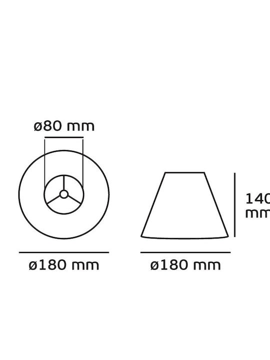 VK Lighting Conical Lamp Shade Gray with Diameter 18cm