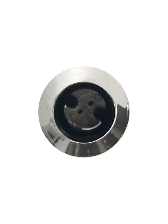 Aca Round Metallic Recessed Spot with Socket G4 Silver 3.4x3.4cm. 1pcs