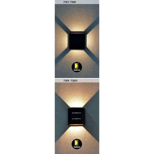 Rabalux Lippa Επιτοίχια Εξωτερική Πλαφονιέρα LED IP54 6W με Θερμό Λευκό Φως