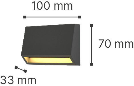 Inlight Επιτοίχια Εξωτερική Πλαφονιέρα LED IP65 3W με Ρυθμιζόμενο Λευκό Φως 10x7x7εκ.