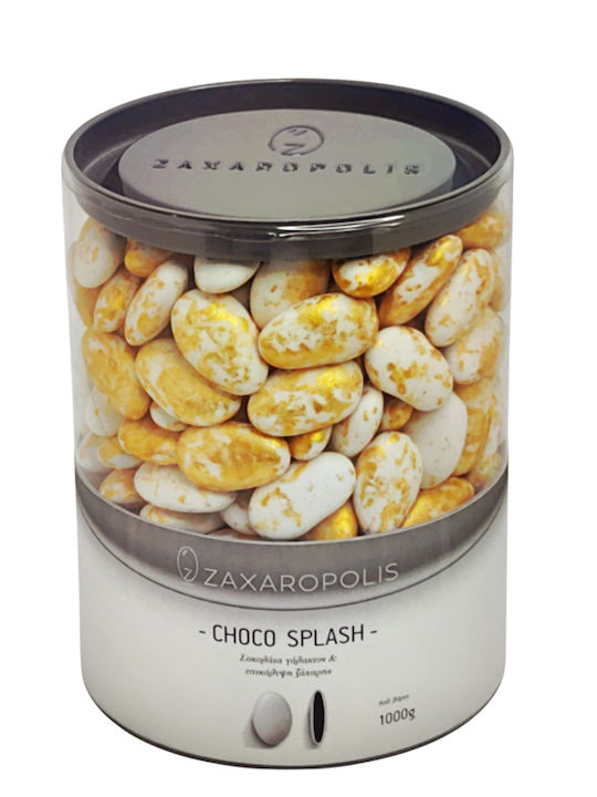 Zaxaropolis Κουφέτα Choco Splash σε Σχήμα Κλασικό με Γεύση Φράουλα Χρυσό 1000gr