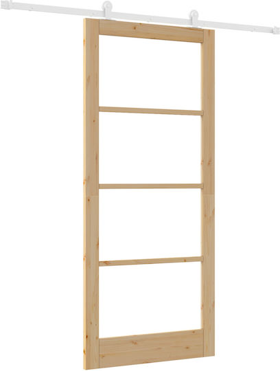 Vidaxl Schiebetür Set Materialien 'orkdal' Massivholz & Glas Beige