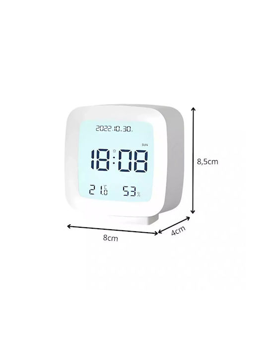 Tabletop Digital Clock LCD with White Alarm Clock 27441_B