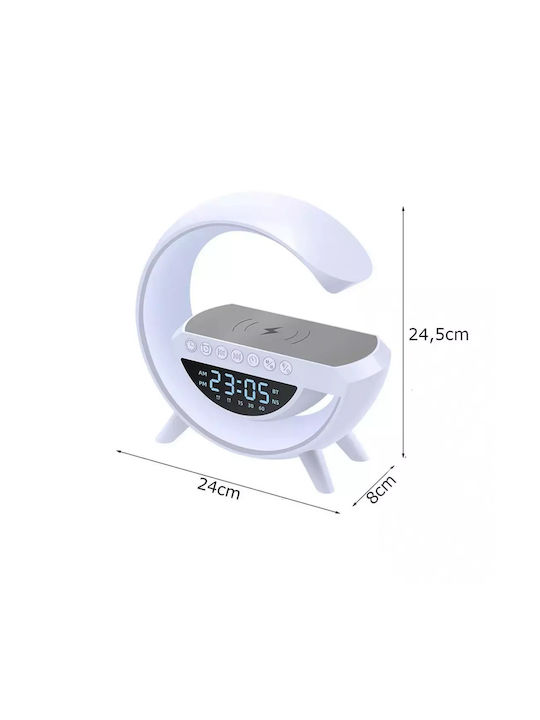 Ceas De Masă Digital Led Cu Ceas Deșteptător Radio Și Încărcare Wireless Multicolor 27276V