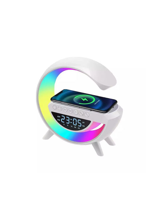 Ceas De Masă Digital Led Cu Ceas Deșteptător Radio Și Încărcare Wireless Multicolor 27276V